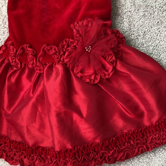 Girls Red Velvet Holiday Dress 2T - Picture 4 of 6
